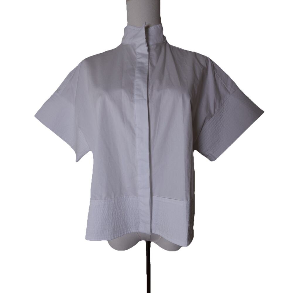 TUCKERNUCK White Trapunto Stitch Sofia Shirt Size XS - Picture 3 of 14